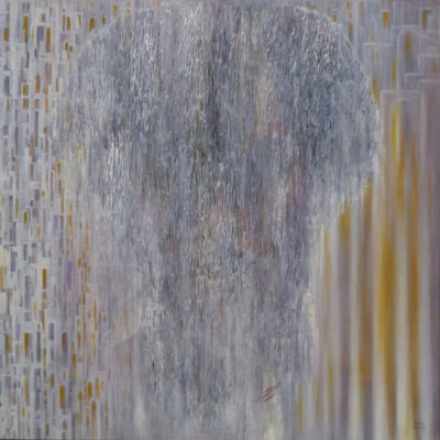 Dédales :  Réseau 100 x 100 cm - Collage & acrylique