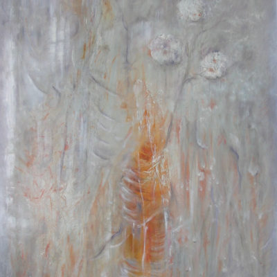 Prémices - 92 x 60 cm - collages et huile