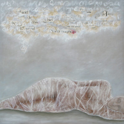 Chrysalide lV - 100 x 100 cm - collages et acrylique