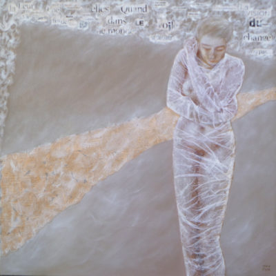 Chrysalide IIl - 100 x 100 cm - collages et acrylique